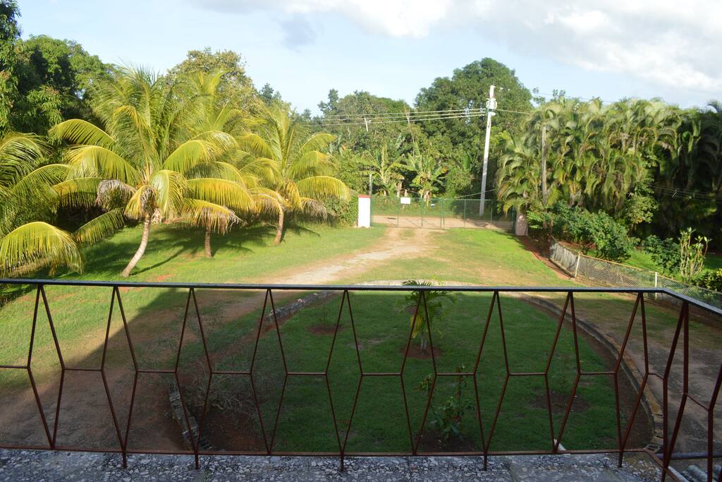 Ausblick von Haus,
Vista de la casa hacia la entrada