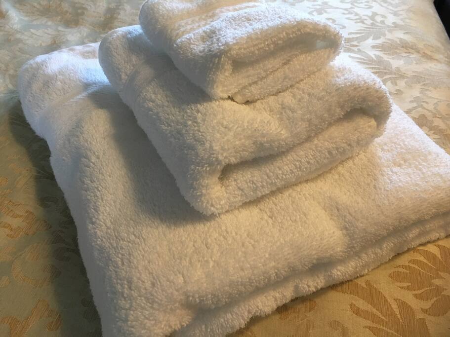 Soft fluffy bath sheets and towels
