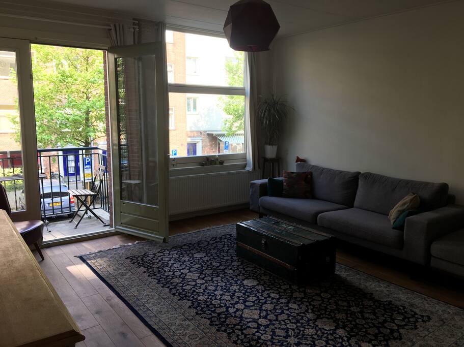 Living room and balcony (morning sun)