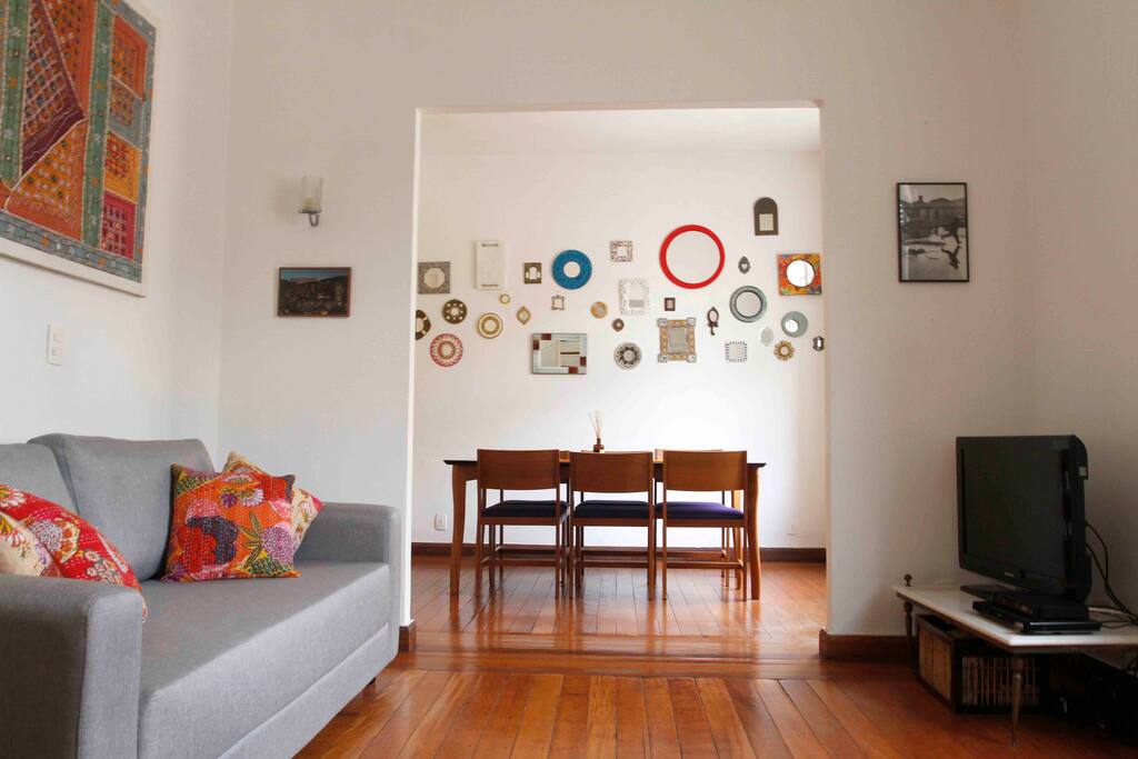 The living room and the dinner table