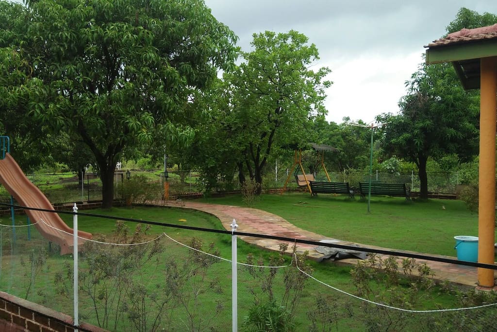 Garden in front of house