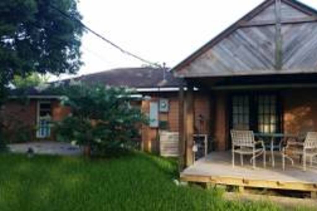 Backyard and deck