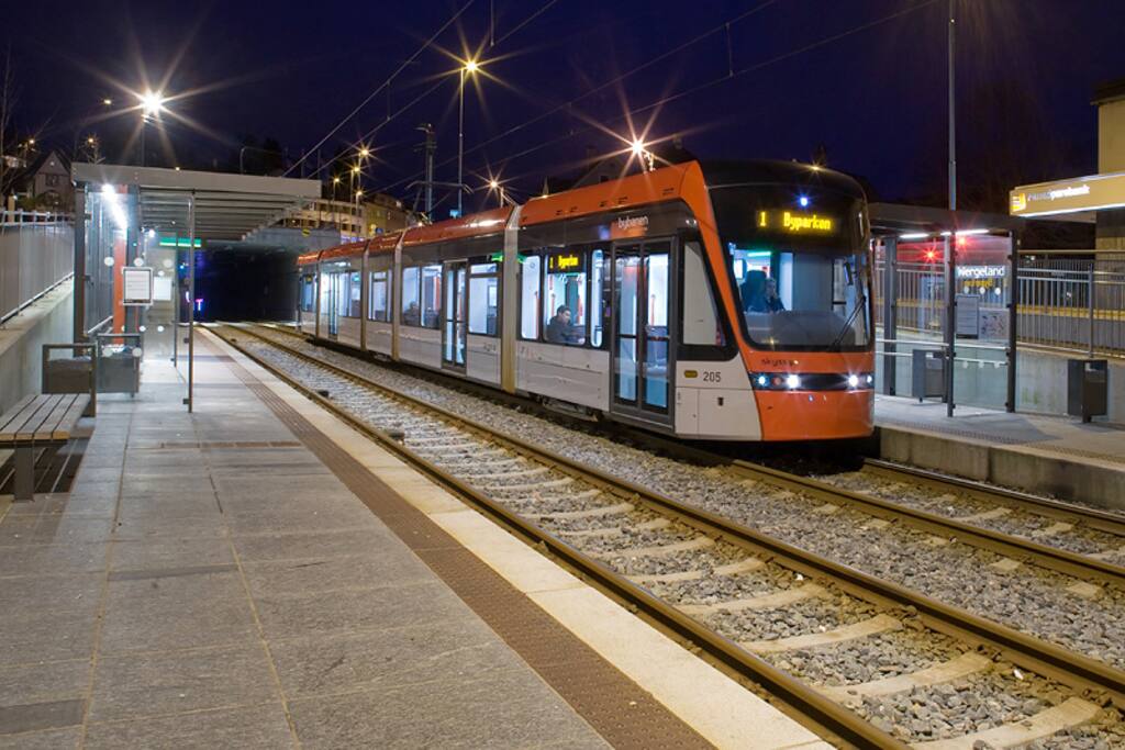 The light rail takes you to the city centre in 12 minutes