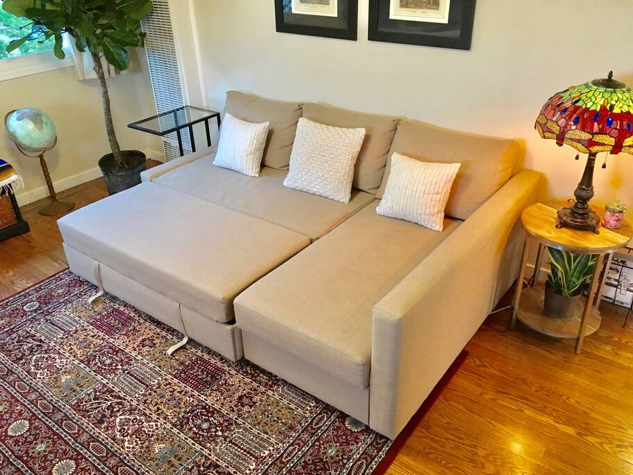 Living room. Sofa bed to accommodate more guests or to simply relax and kick your feet up :)