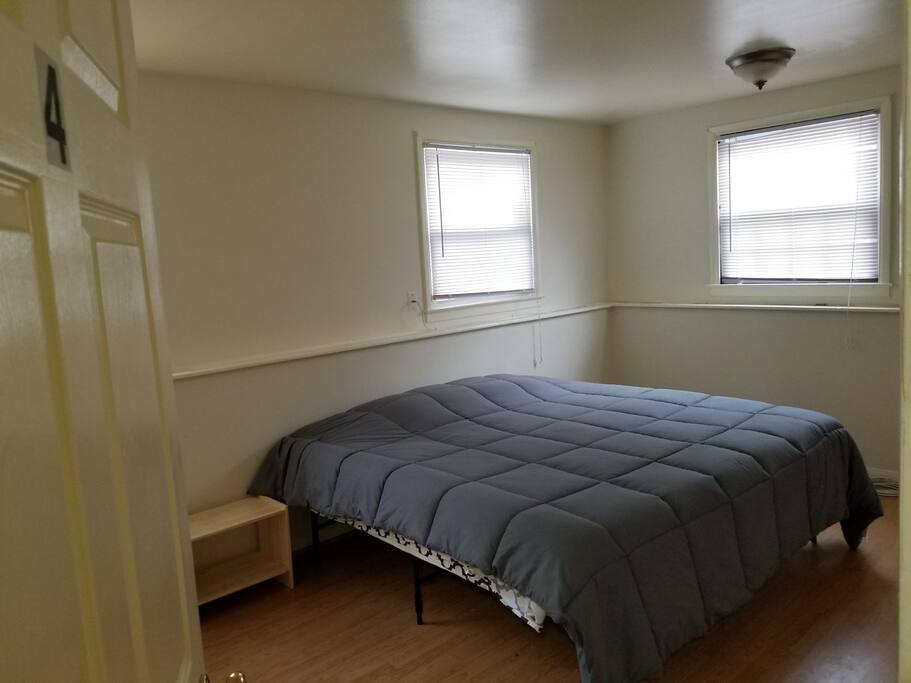 King-size bed in spacious, private room.