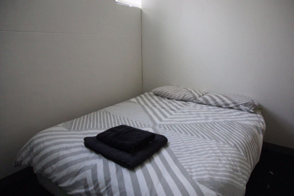 Queen size bed fits 2 people
