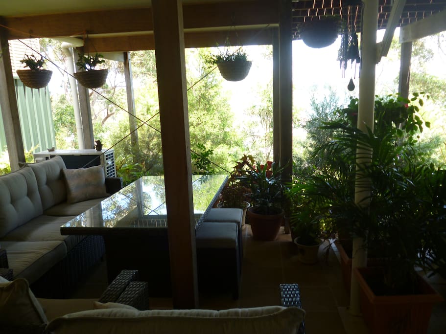 Your own personal patio with electric BBQ and 6 seater outdoor lounge suite