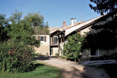 Big Burgundian house with wooded park