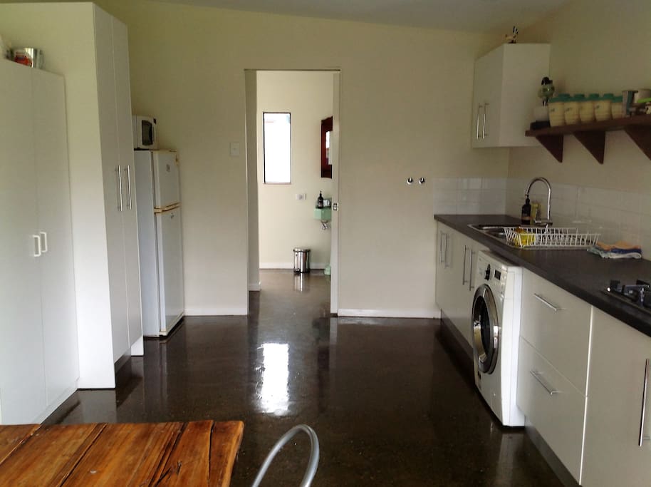 Brand new polished concrete flooring.