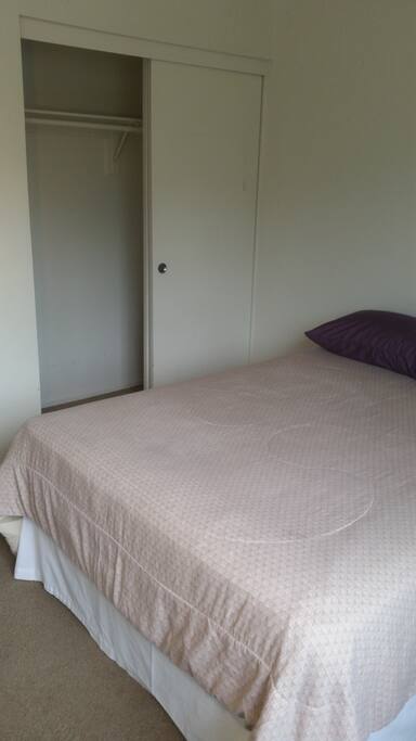 Full size closet, full size bed.