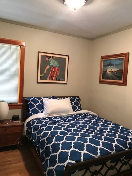 This is a full size pillow top bed perfect for two, direct TV and sound maker if preferred.