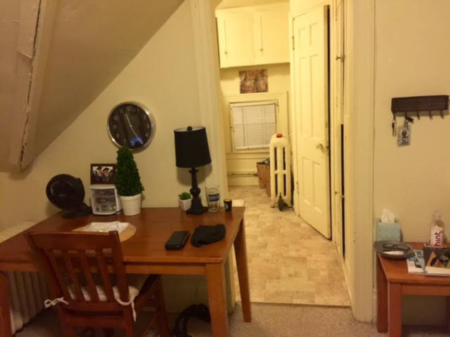 2nd Desk used for eating and entrance into Pantry Kitchen