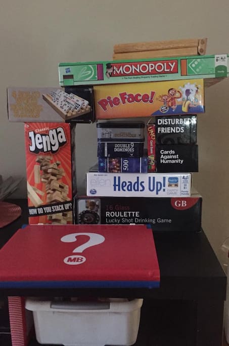 Fun home with Games for everyone! For fun drinking night or just a family night!