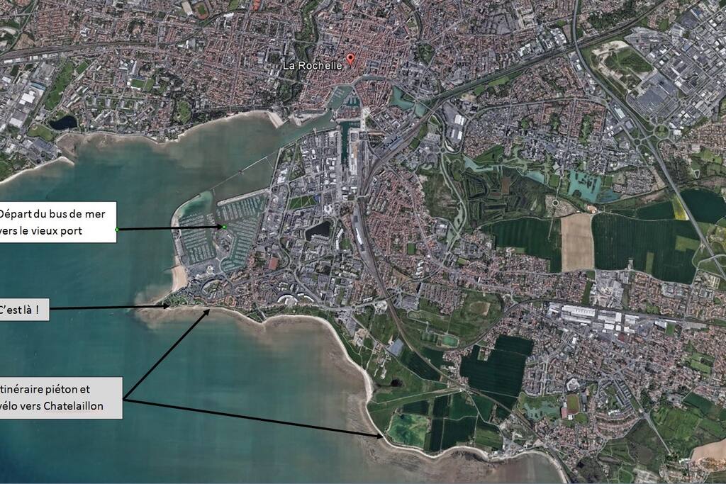 Vue du ciel de l'emplacement de l'appartement