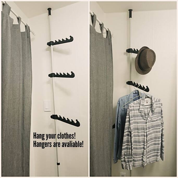 Cool hanger for you to use! 옷 걸 수 있는 행어. 옷걸이 있습니다!