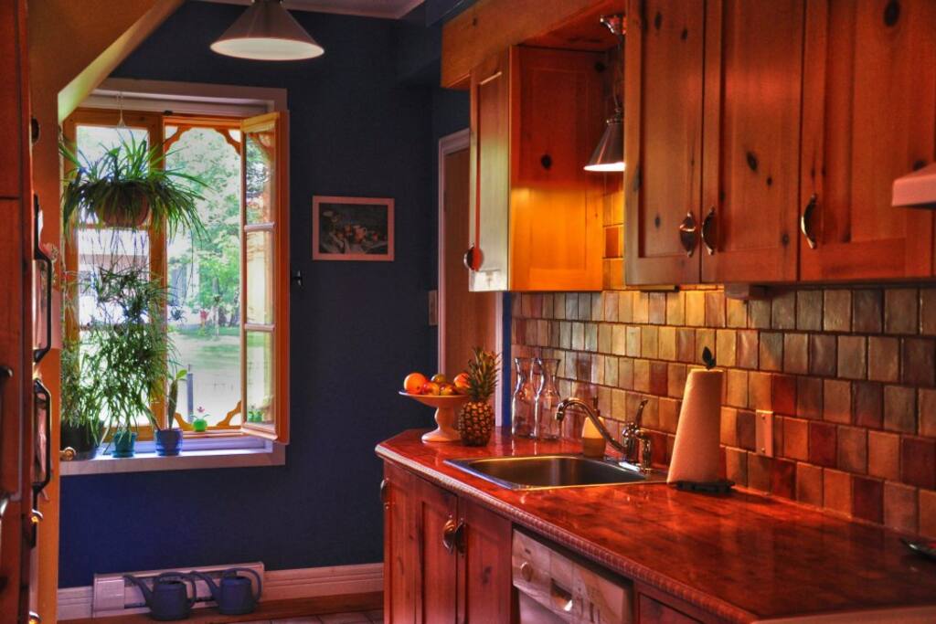 A shared kitchen is available for use.