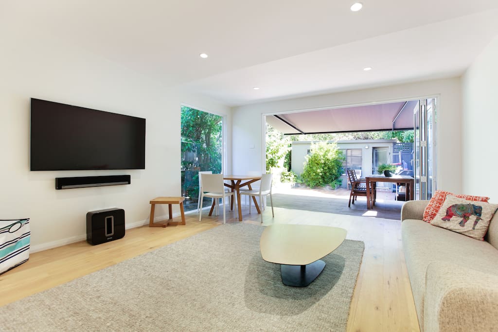 Lounge room with large TV/Foxtel
