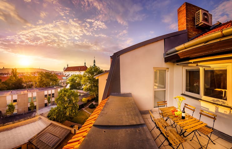 HOME ALONE 5BR+3BATH Penthouse in center of Prague