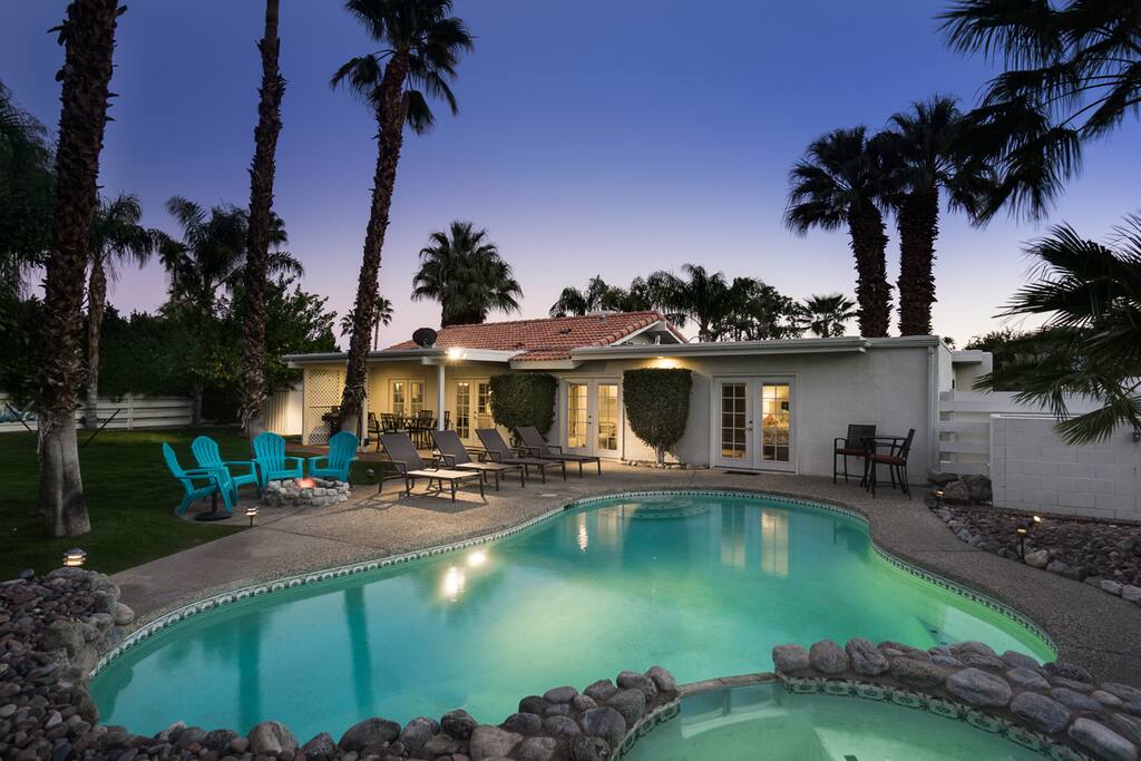 Perfect time of day to sit outside and relax at the pool