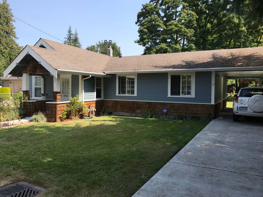 Front of house with parking