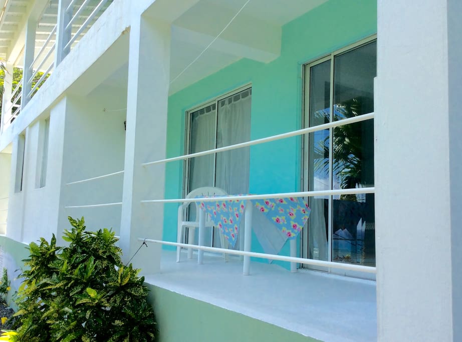 Enjoy dining alfresco with a fantastic sea view.