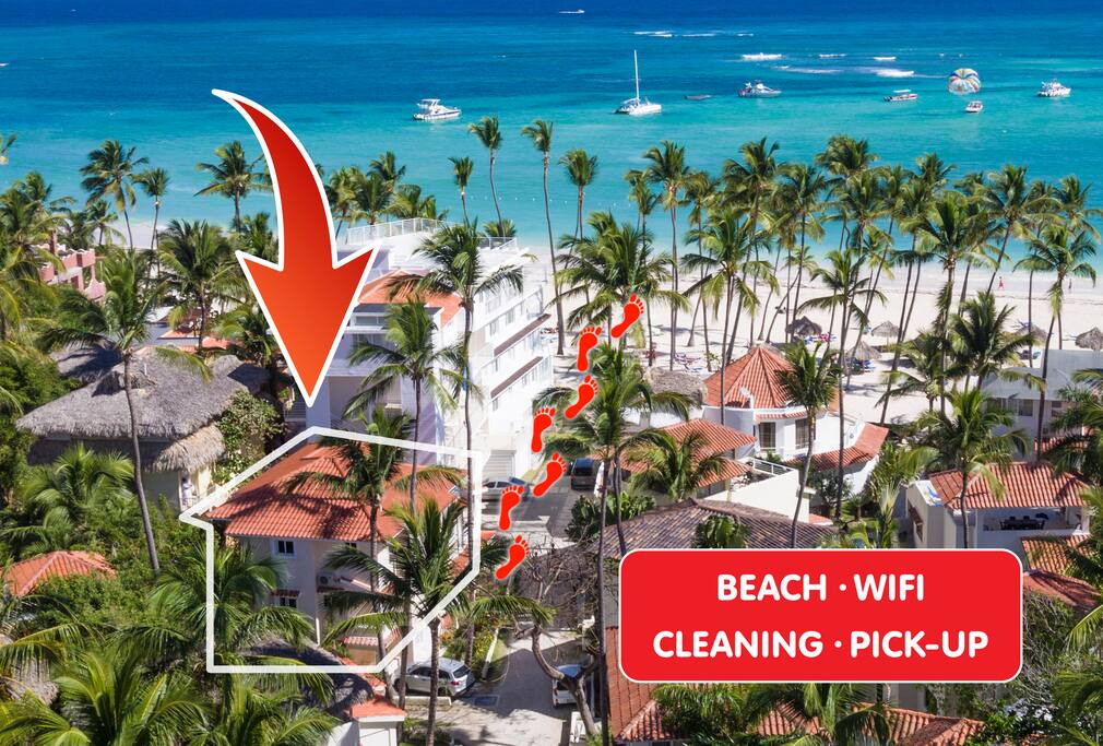 Literally few steps from the beach! Great location!