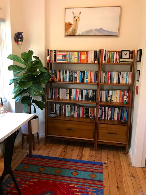 Bookshelves in the study