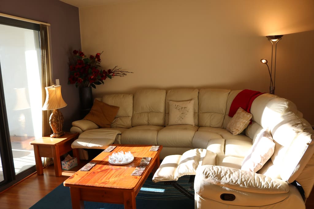 Lounge in the afternoon sun showing two recliners.