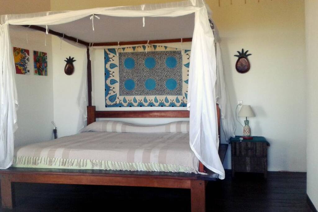 One of the 5 bedrooms within the property. King size bed. Has its own shower and bathroom (three showers and bathrooms within the bungalow in total).