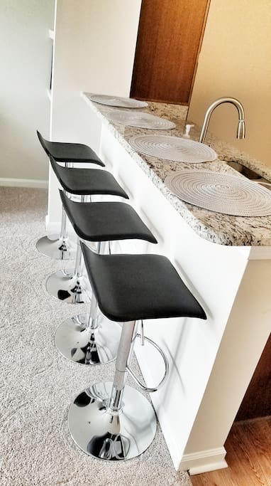 Barstools at kitchen island