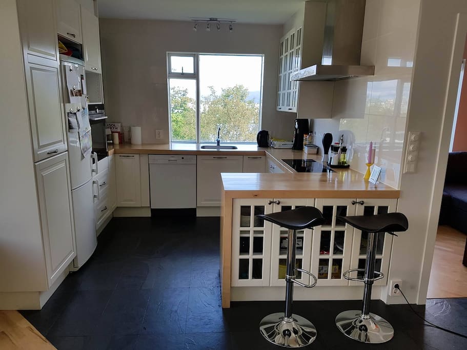 the kitchen