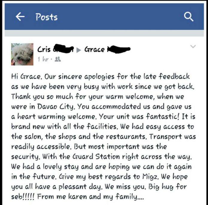 feedback from guest
