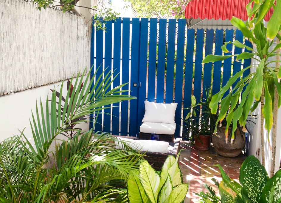 Studio's outdoor seating area