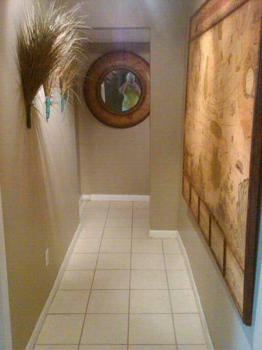 Hallway to bath