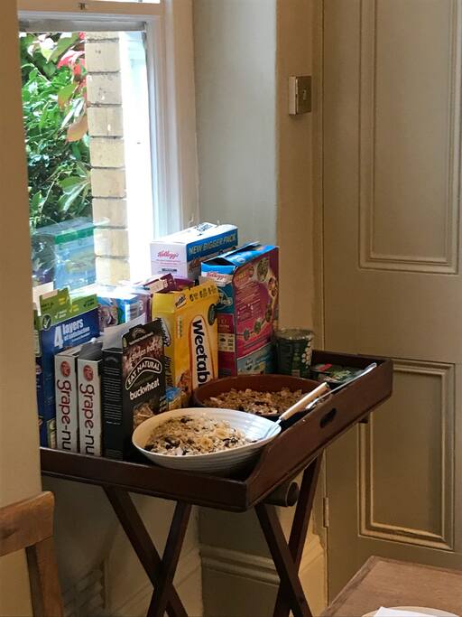 We make home-made granola and muesli for breakfast and supply lots of other cereals.