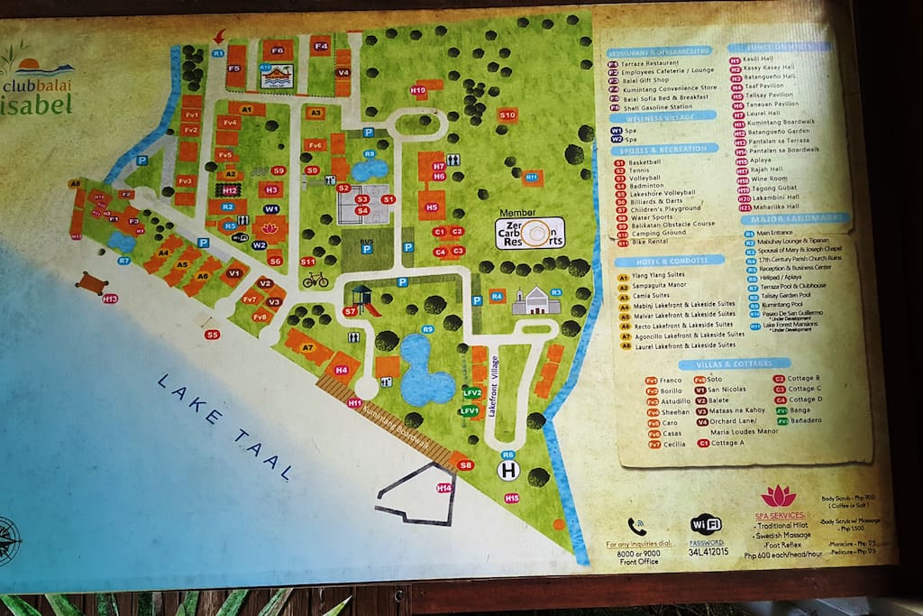 A map of Club Balai Isabel.