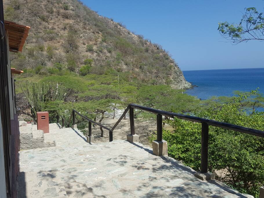 Vista de las cabañas.
