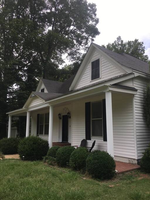 Recently restored front porch with swing.