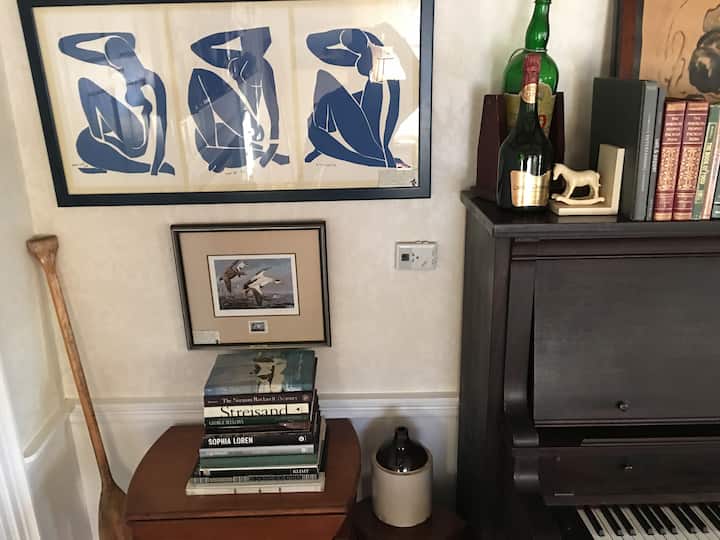 公共客厅配备游戏、咖啡、甜品、荣誉酒吧、书籍、旧钢琴和木壁炉。 