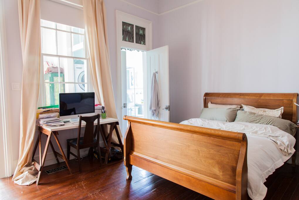 Master bedroom connects to full bath