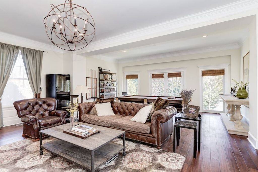 TV Room with Pool Table