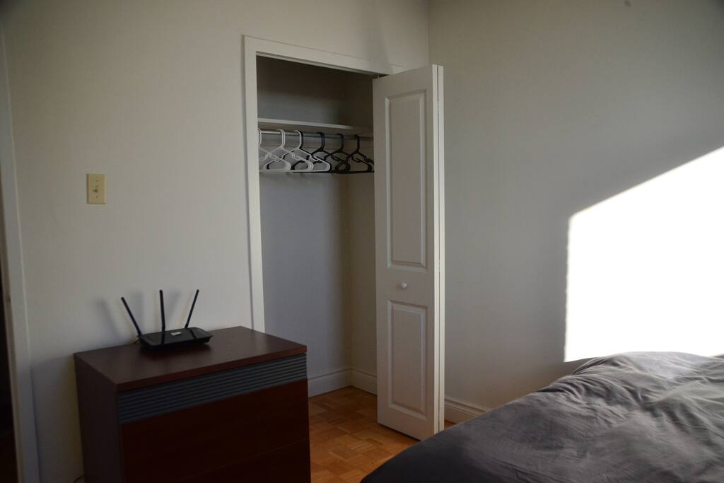 A large closet for your belongings to fit into.