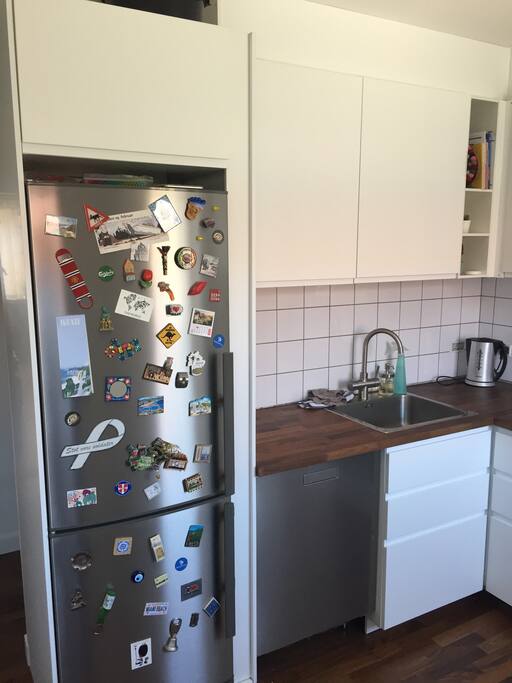 The kitchen has almost everything you need to cook a meal. Feel free to use it.