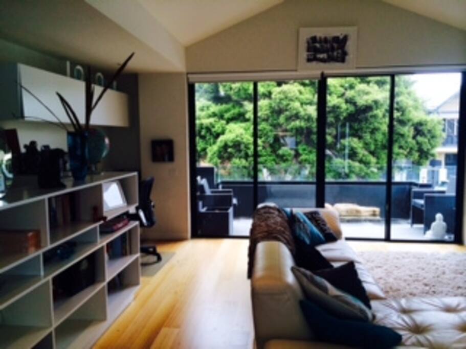 Front room and upstairs balcony