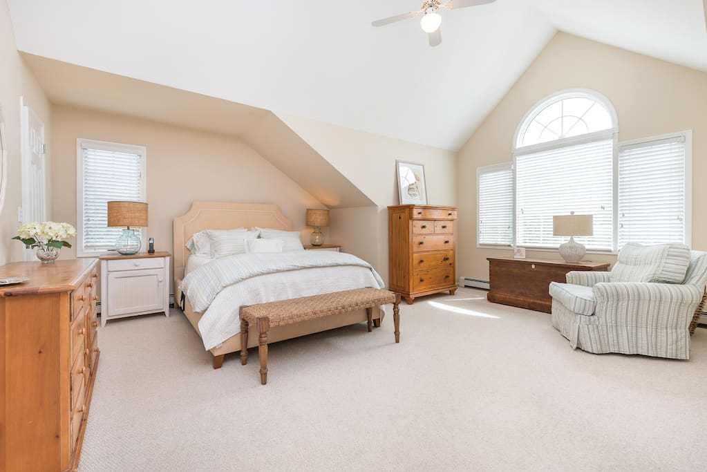 Spacious Master BR with flat screen tv