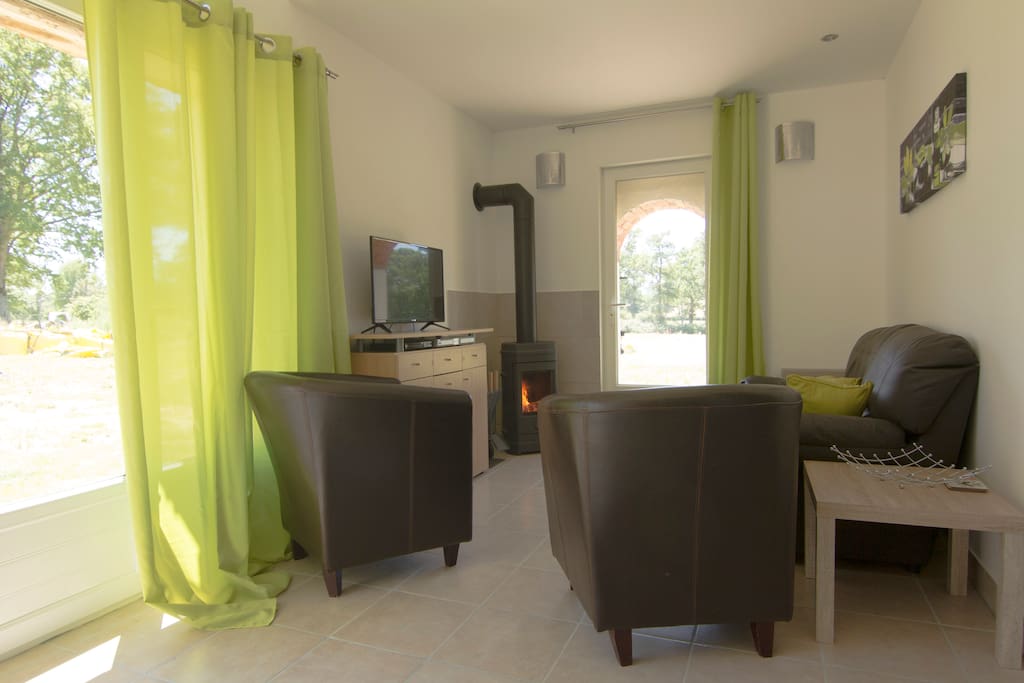 Lounge with cozy wood burner for those winter evenings
