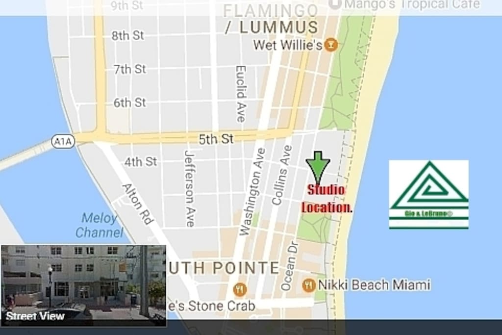 Building located right on Ocean Drive in the South of Fifth Neighborhood.
