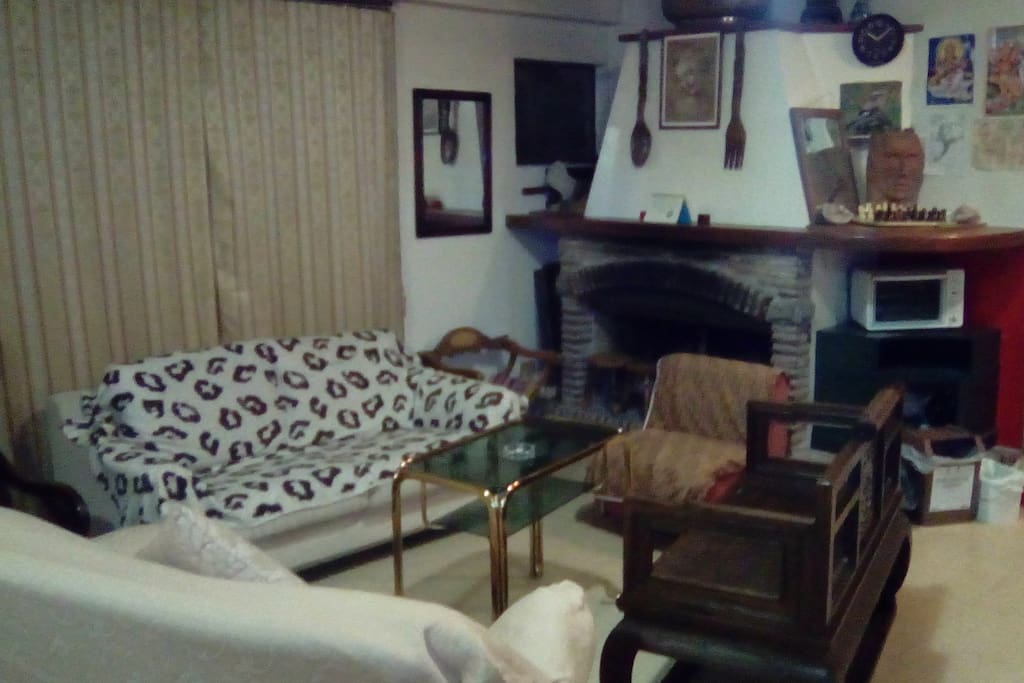 Il salotto con divano letto a una piazza e mezza.