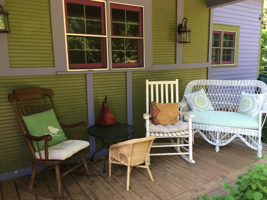 Side porch. Great for sitting, eating, or working.