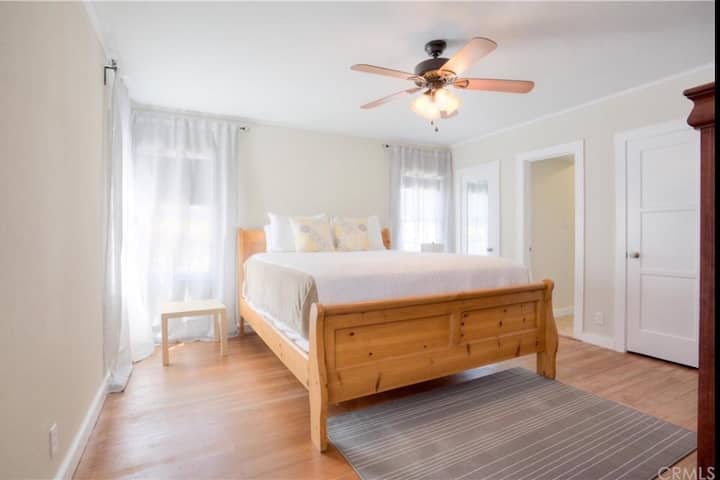 Master bedroom with a cal-king size bed